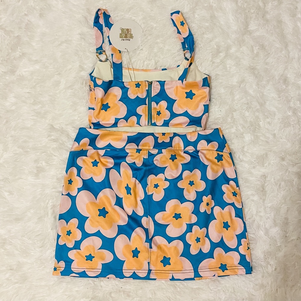 Princess Polly blue and pink floral two piece set - Picture 6 of 6